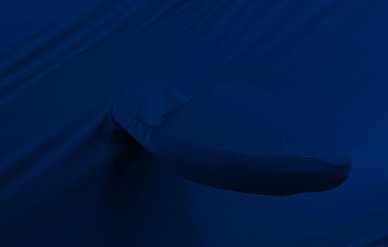 satin stretch impact blue custom truck cover mirror pocket